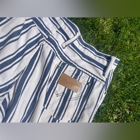 60s Vintage Wrangler Misses Striped Button Fly Jeans - Picture 6 of 13